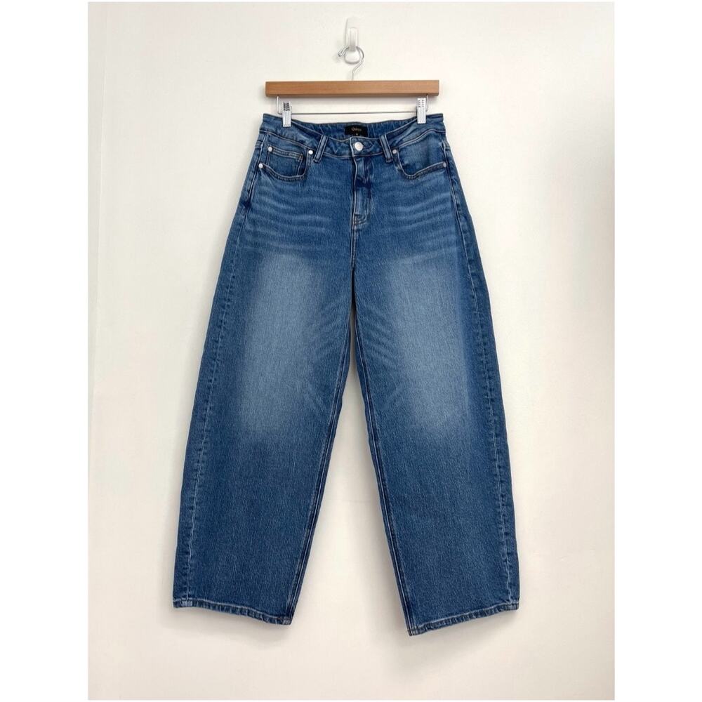 Quince Bella Stretch Barrel Jeans High Rise Atlantic Blue Organic Cotton Size 29 - Picture 2 of 11